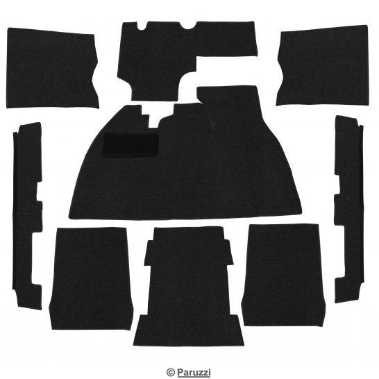 Schlingenflor-Teppichsatz für den Innenraum schwarz (9-teilig) 