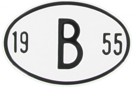 Landesplakette B 1955 oval Aluminium für VW Klassiker