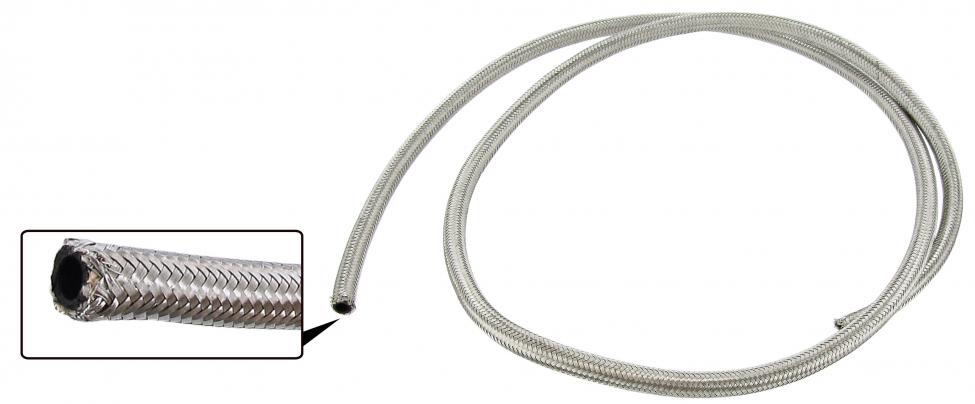 Benzinschlauch 6,4 mm Edelstahl geflochten pro Meter