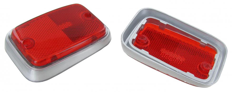 Seitenreflektor hinten rot/silber für Bulli Export 69-79