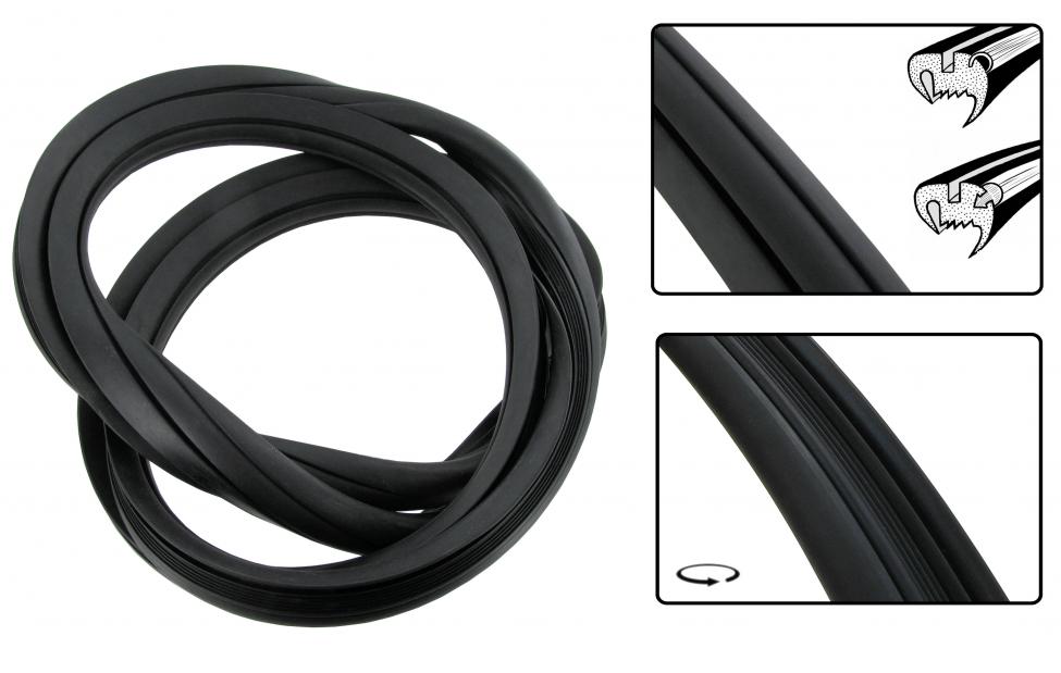 Heckfensterdichtung Deluxe mit Zierleistennut für VW Typ 3