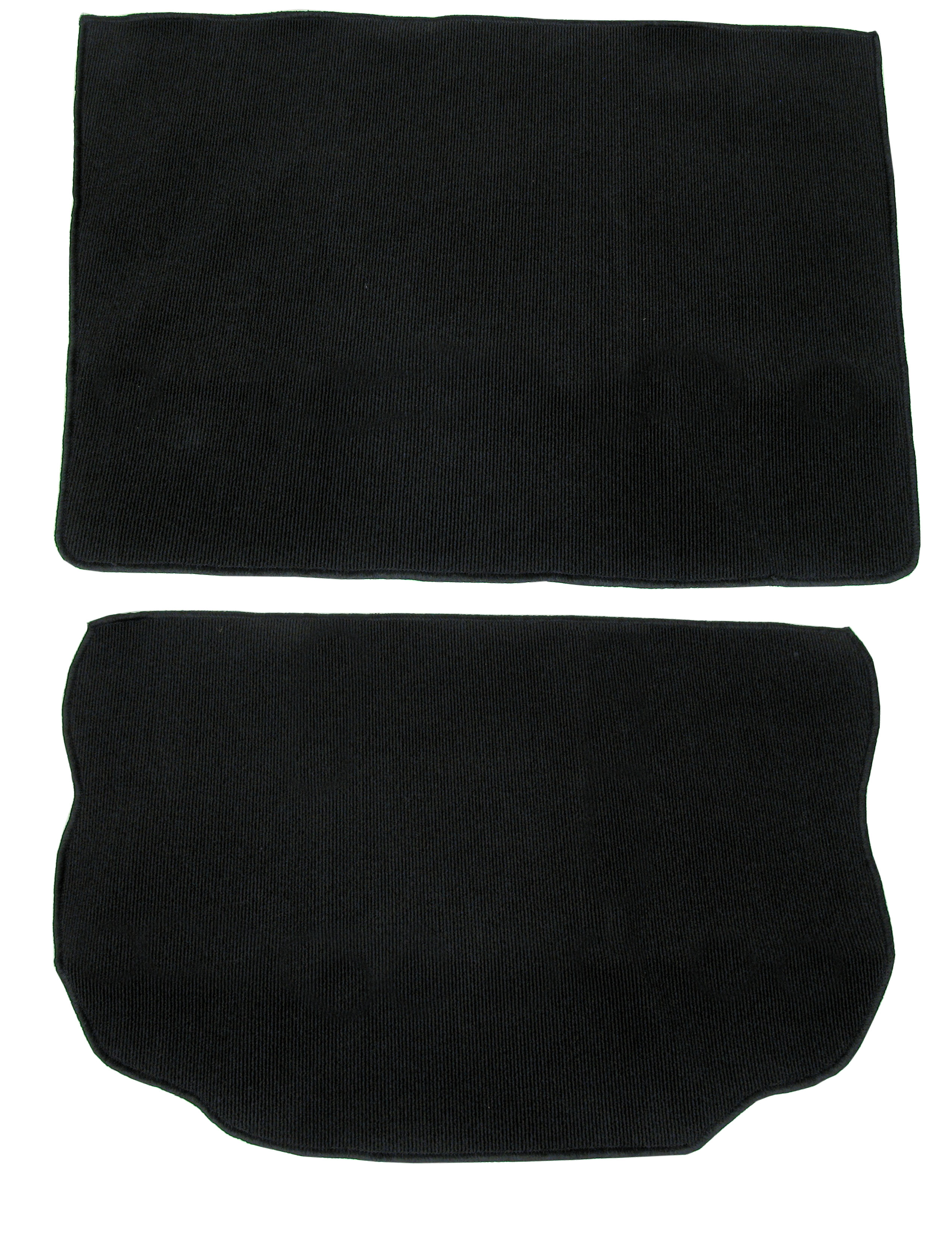 Gerippter Bouclé-Kofferraumteppich schwarz 2-teilig