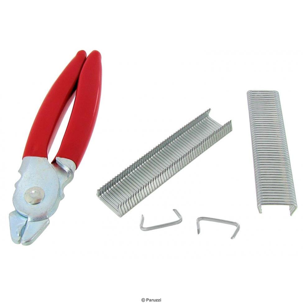 Sitzpolster-Hog-Ring-Befestigungselemente einschließlich Zange