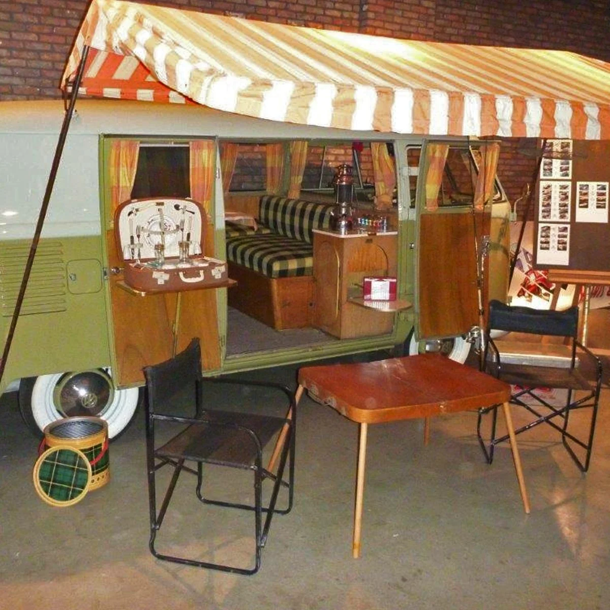 Westfalia Zelt Top orange/weiß für VW Bus bis 1967
