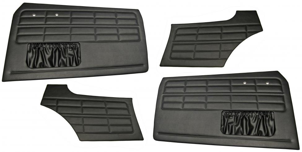Türverkleidung hinten Vinyl schwarz 4-teilig für Karmann Ghia