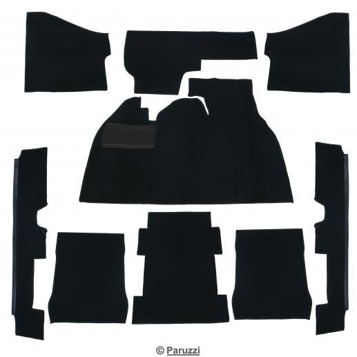 Schlingenflor-Teppichsatz für den Innenraum schwarz (9-teilig) 