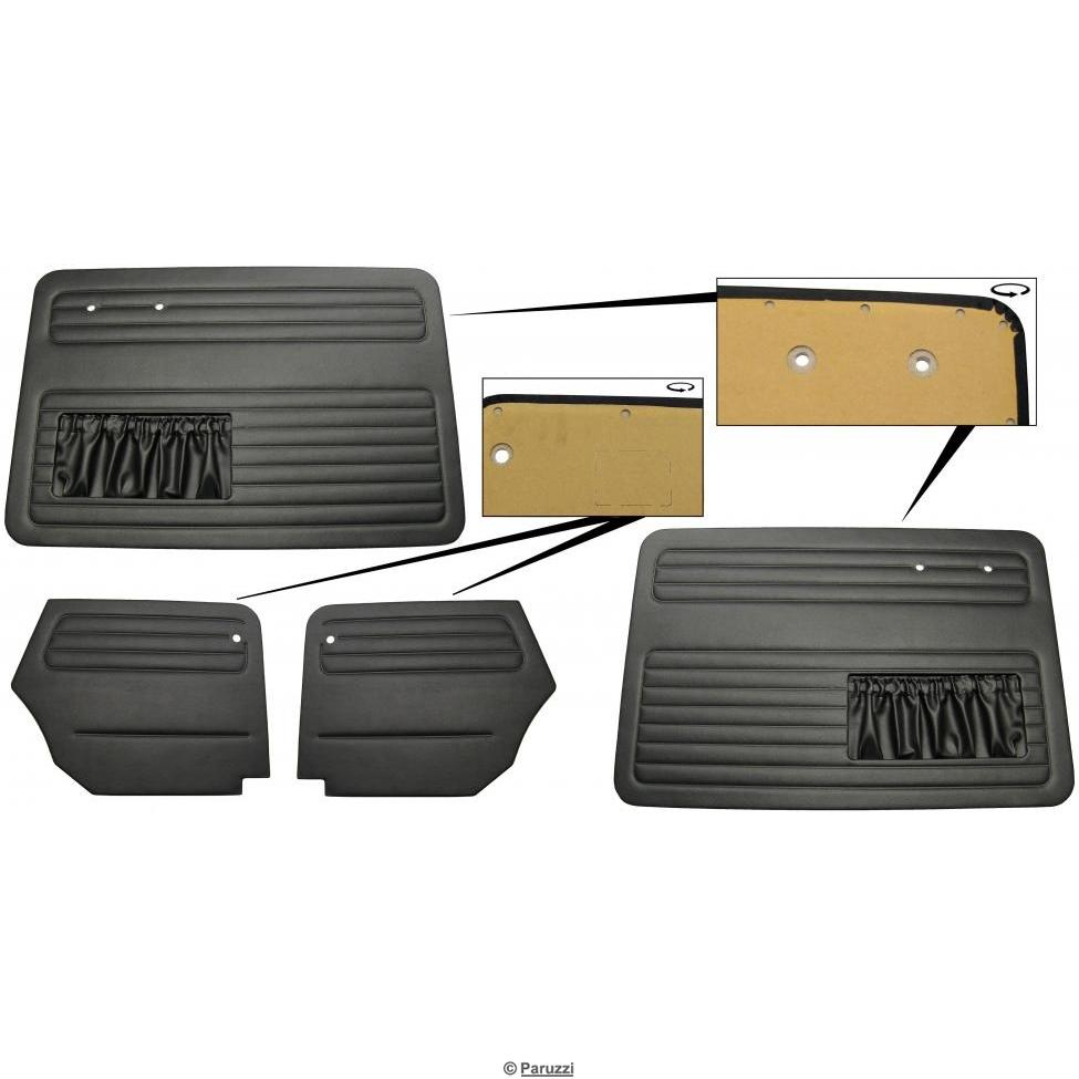 Tür- und Heckverkleidung schwarzes Vinyl (4-teilig)